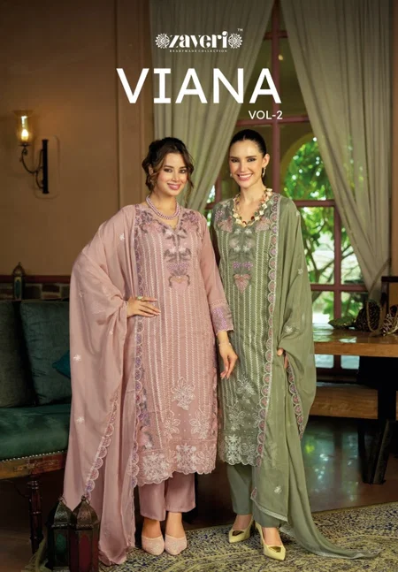 Viana Vol 2 By Zaveri Organza Kurti With Bottom Dupatta

